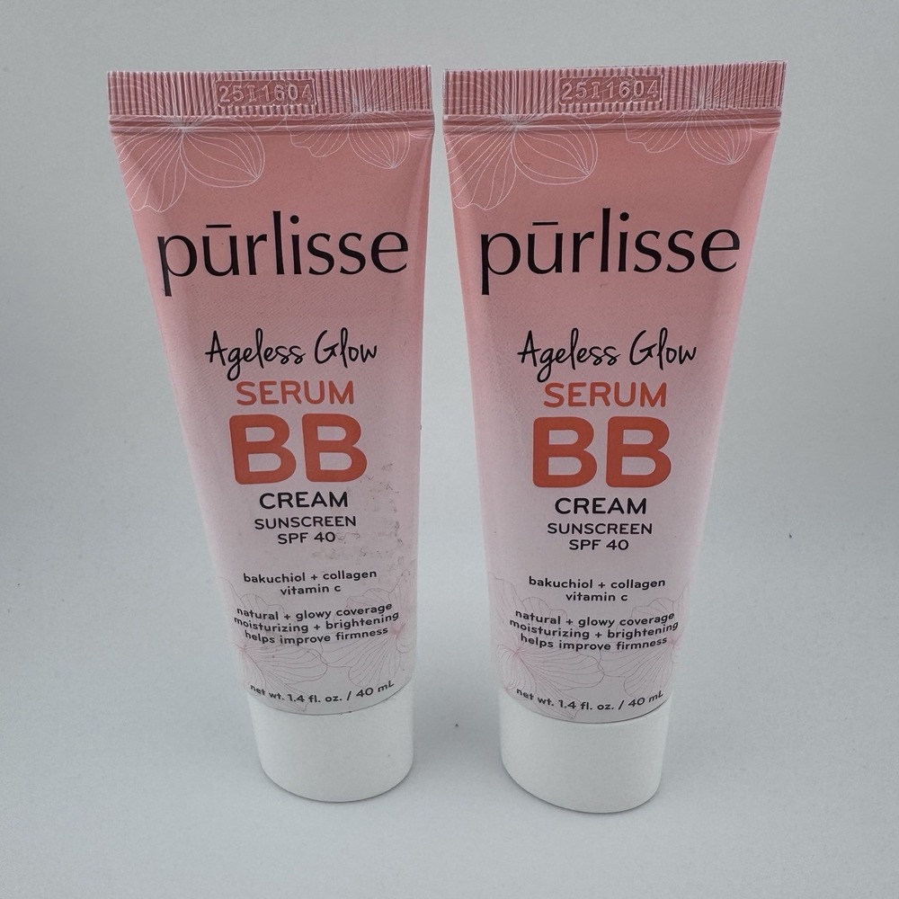 Purlisse Ageless Glow Serum BB Cream SPF 40 - Medium Warm 2 Pack 1.4 Fl Oz Each